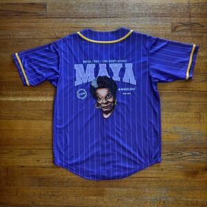 Black History Icon Maya Angelou Baseball Jersey Men's Size Medium